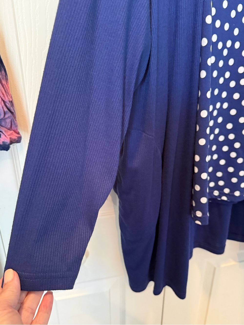 # Muk Luks Petite 2X Blue & White Polka Dot Lounge Set/Pajamas (3pc) - Picture 13 of 14
